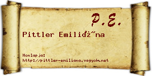 Pittler Emiliána névjegykártya